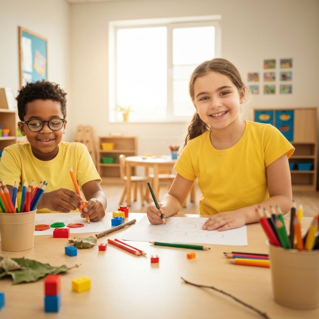 Enfants apprenant et s'amusant — éducation avec Wledi